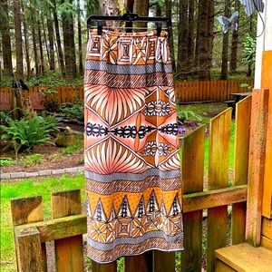 Tribal/Polynesian Patterned Maxi Skirt